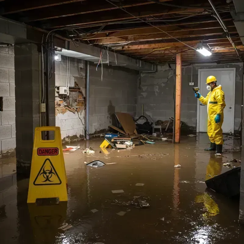 Flooded Basement Electrical Hazard in Evans City, PA Property